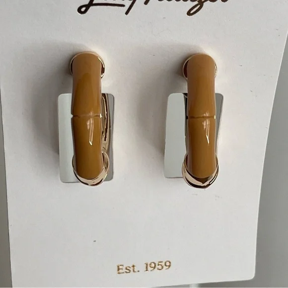 Lilly Pulitzer Oyster Bay Hoop Earrings - Picture 6 of 8